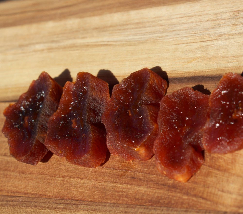 sliced of dried persimmon