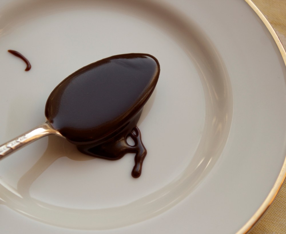 Chocolate Sauce, on spoon
