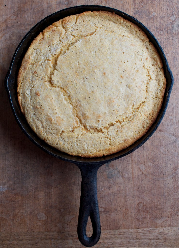 Cornbread in cast iron skillet