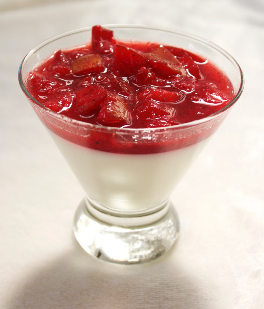 Kefir Panna Cotta with Cardamom Plums